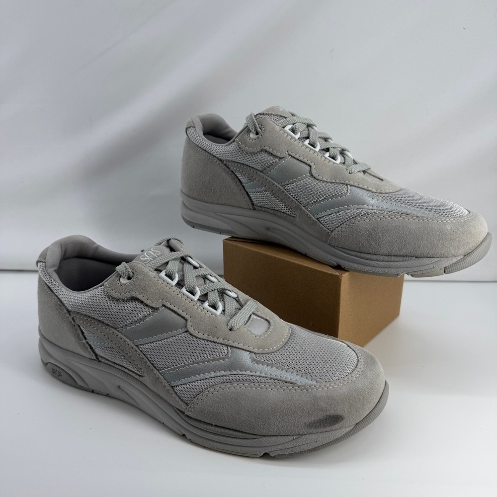 SAS Journey Womens Walking Shoes Gray Suede Mesh Tripad Comfort 11 M Made in USA